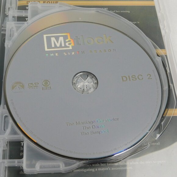 Matlock 1991 6th Season 6 DVD Set 2011 Crime Drama Andy Griffith Nancy Stafford - Picture 4 of 10